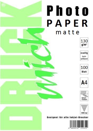 Matný fotopapír A4 130g / 100 listů
